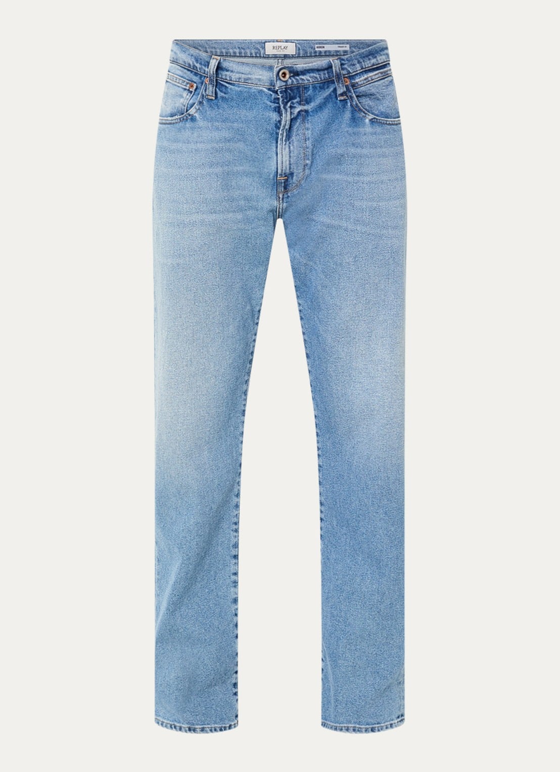 Replay Aideen loose fit jeans met steekzakken - voorkant 4 indigo