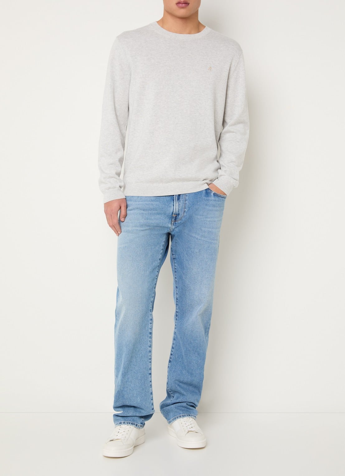 Replay Aideen loose fit jeans met steekzakken - voorkant 5 indigo