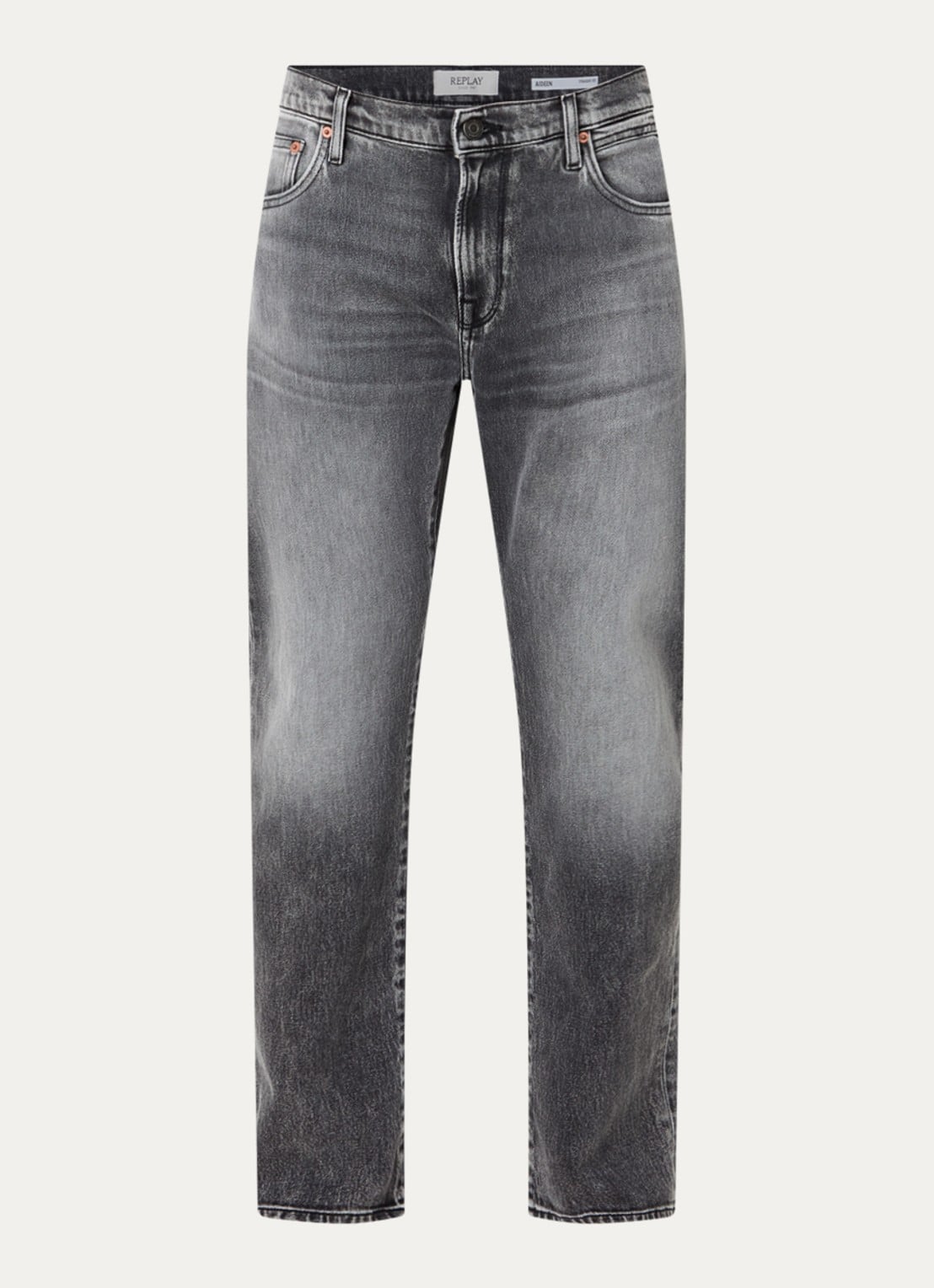 Replay Aideen slim fit jeans met gekleurde wassing - voorkant 3 grijs