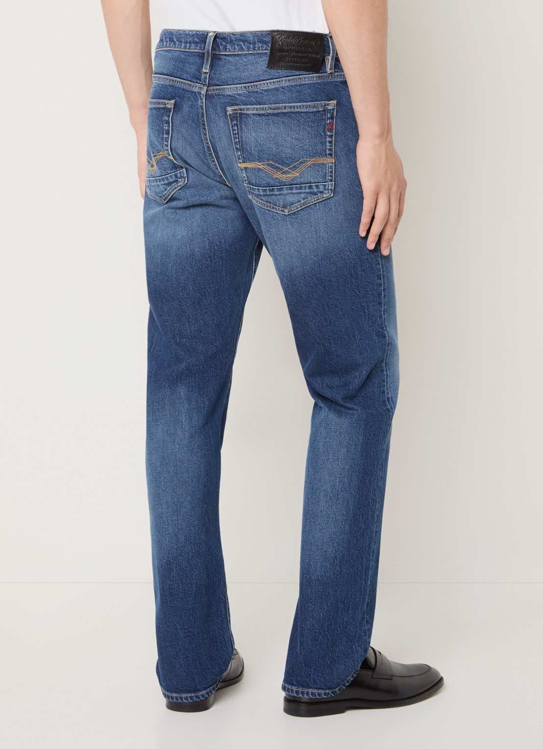 Replay Aideen straight leg jeans met medium wassing - achterkant 3 indigo