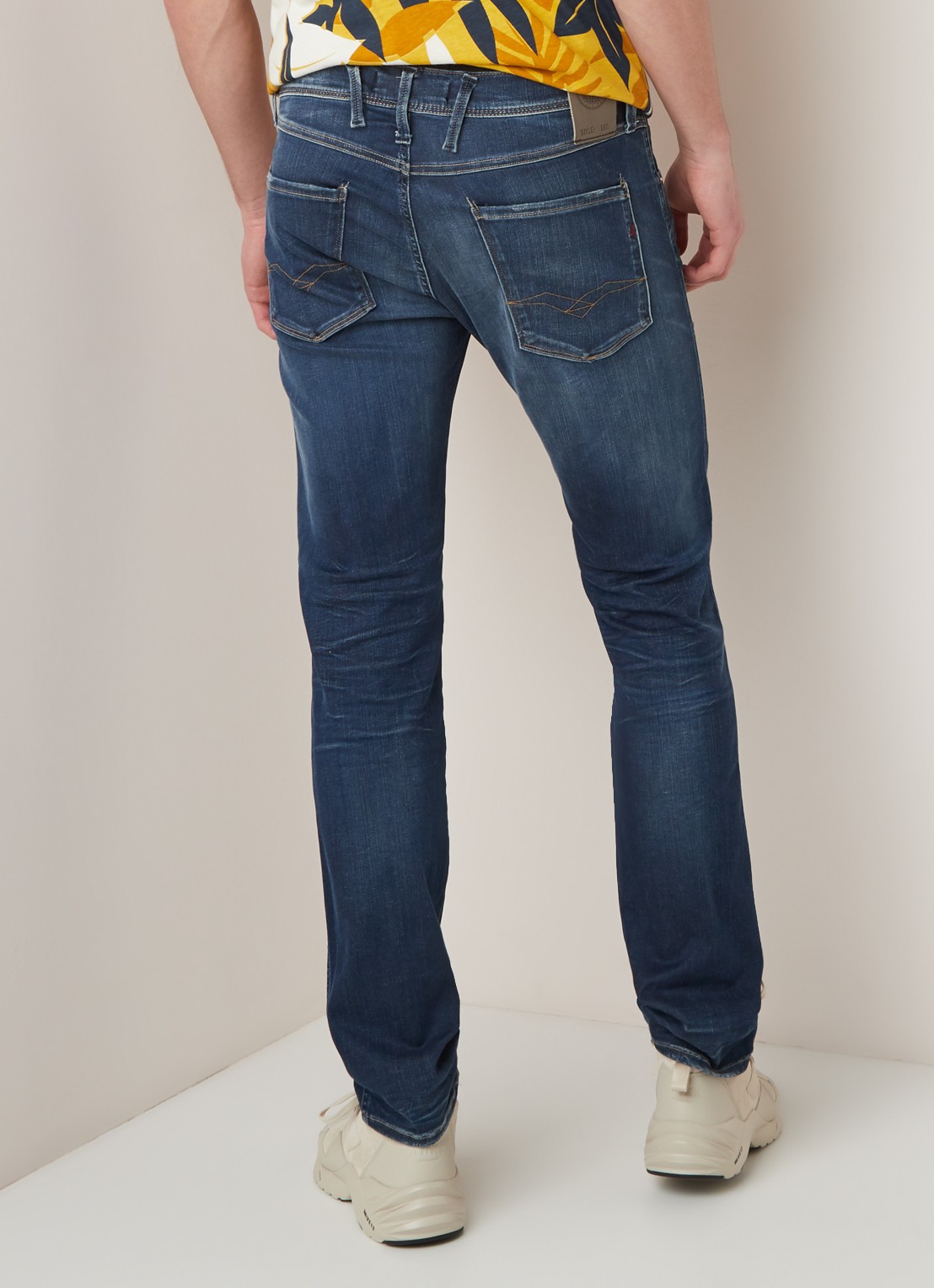 Replay Anbass Hyperflex slim fit jeans met stretch - achterkant indigo