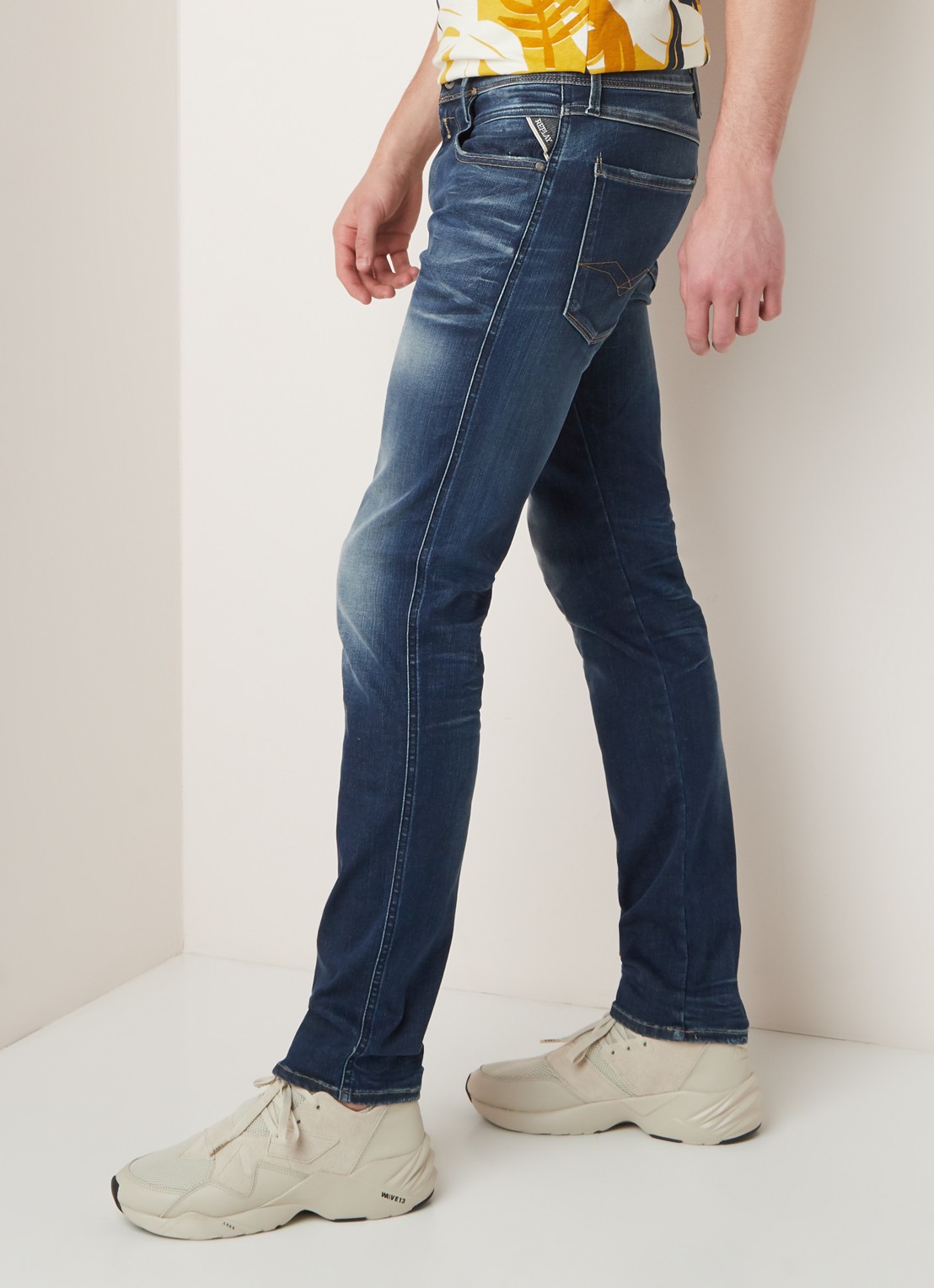 Replay Anbass Hyperflex slim fit jeans met stretch - detail 2 indigo