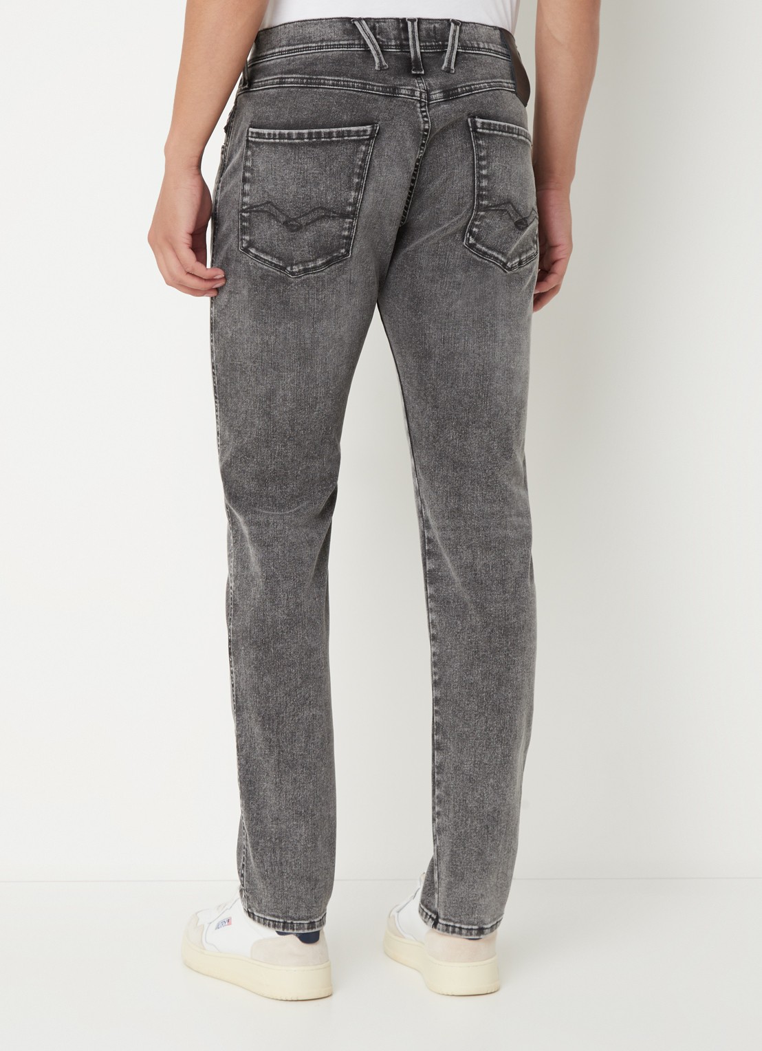 Replay Anbass slim fit jeans met gekleurde wassing - achterkant 5 grijs