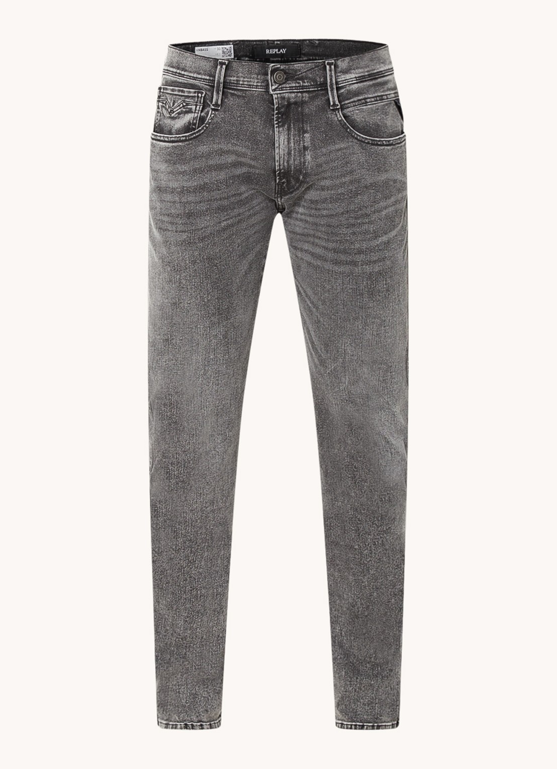 Replay Anbass slim fit jeans met gekleurde wassing - voorkant 3 grijs