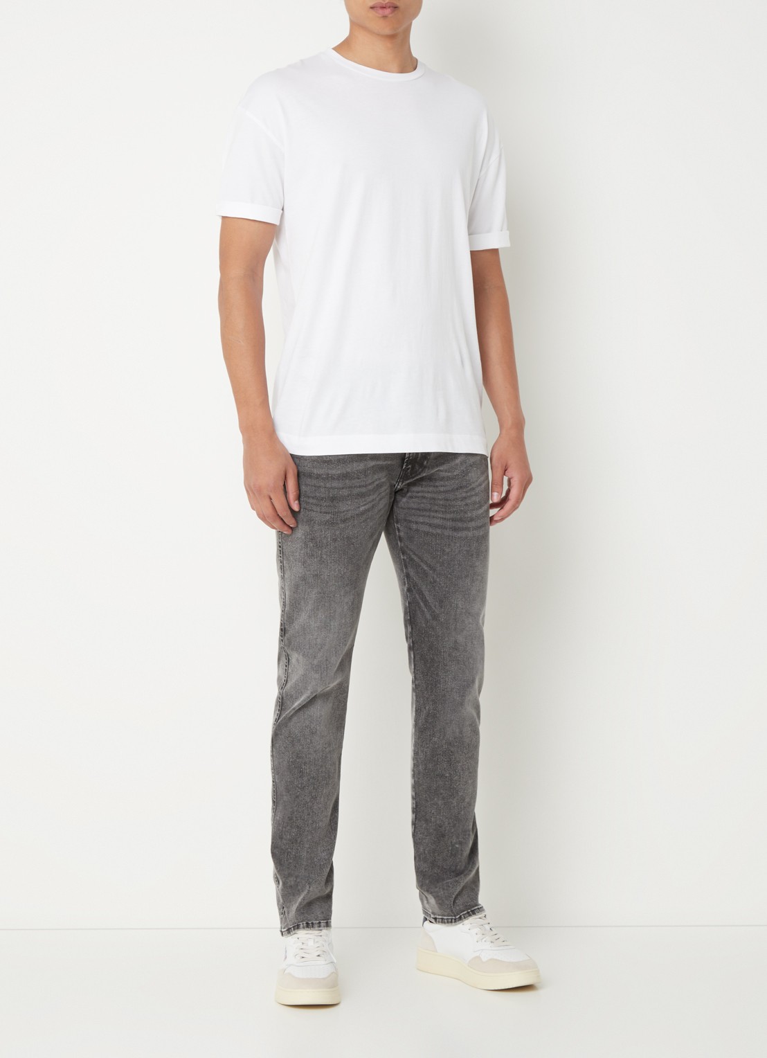 Replay Anbass slim fit jeans met gekleurde wassing - voorkant 4 grijs