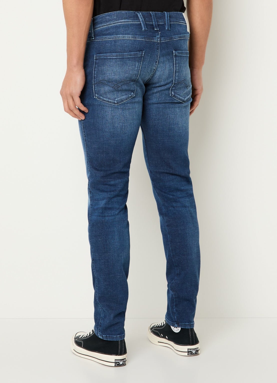Replay Anbass slim fit jeans met medium wassing - achterkant 3 indigo