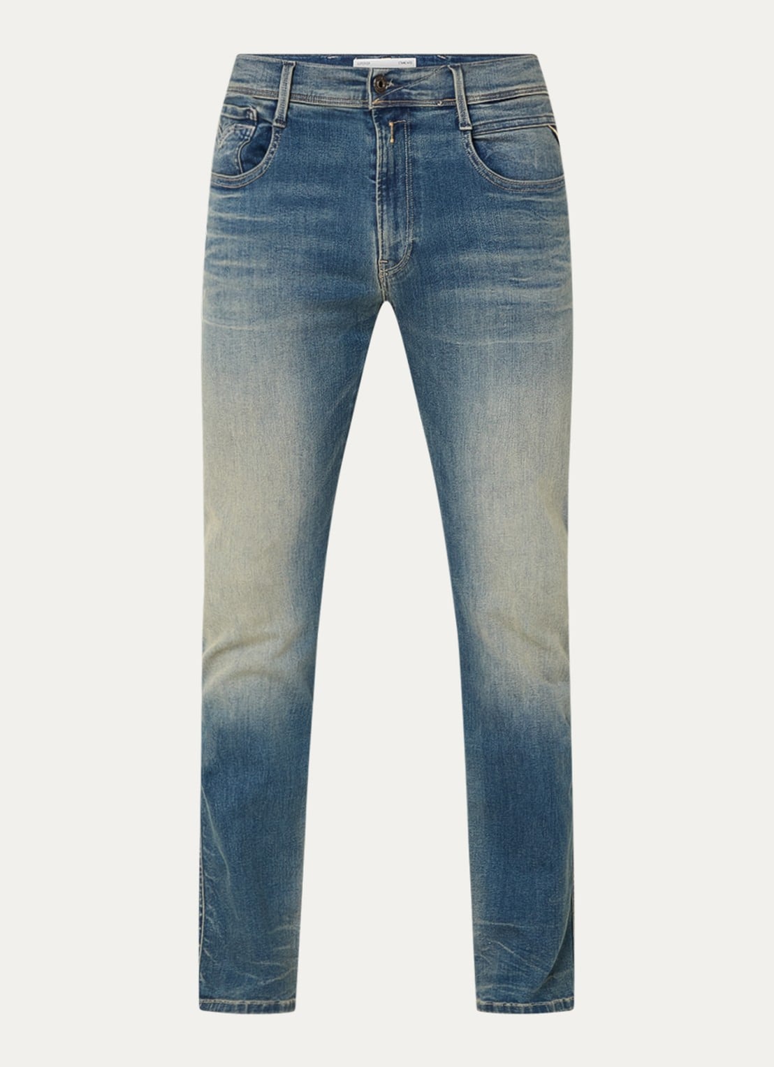 Replay Anbass slim fit jeans met steekzakken - voorkant 2 indigo