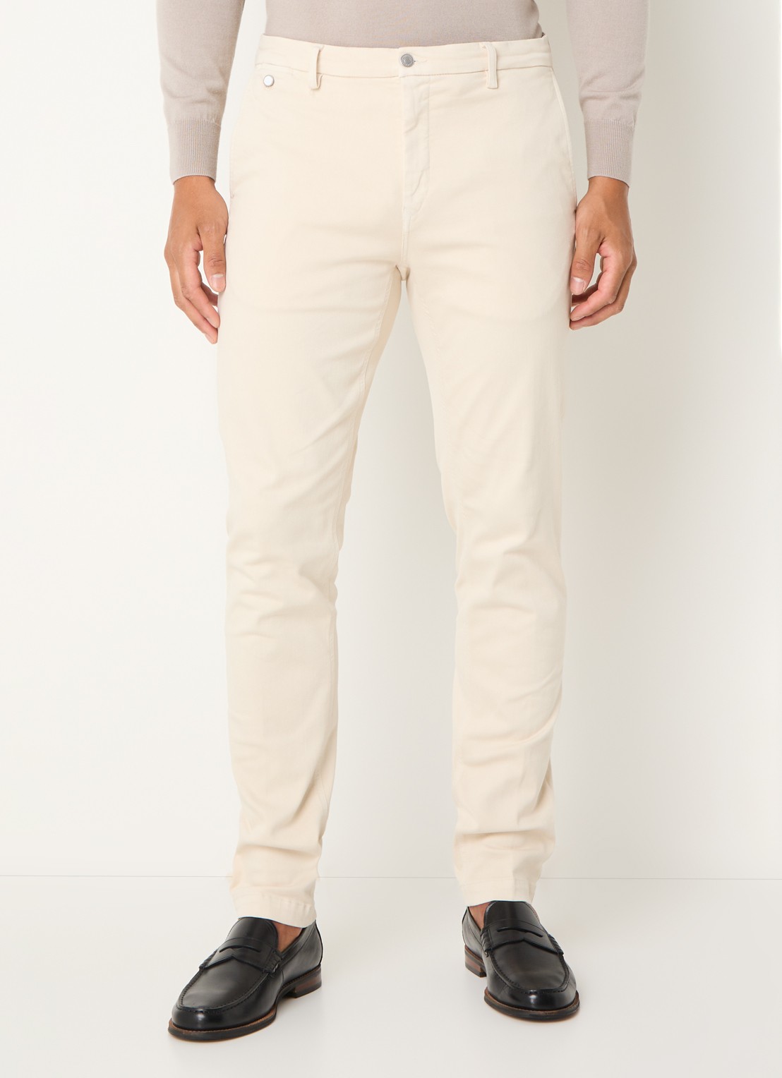Replay Benni slim fit broek met steekzakken - detail 2 beige