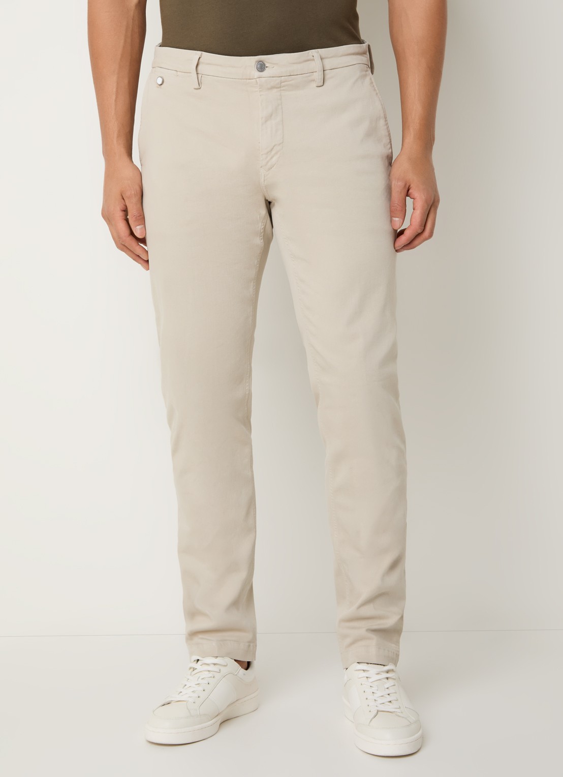 Replay Benni slim fit broek met steekzakken - detail 2 beige