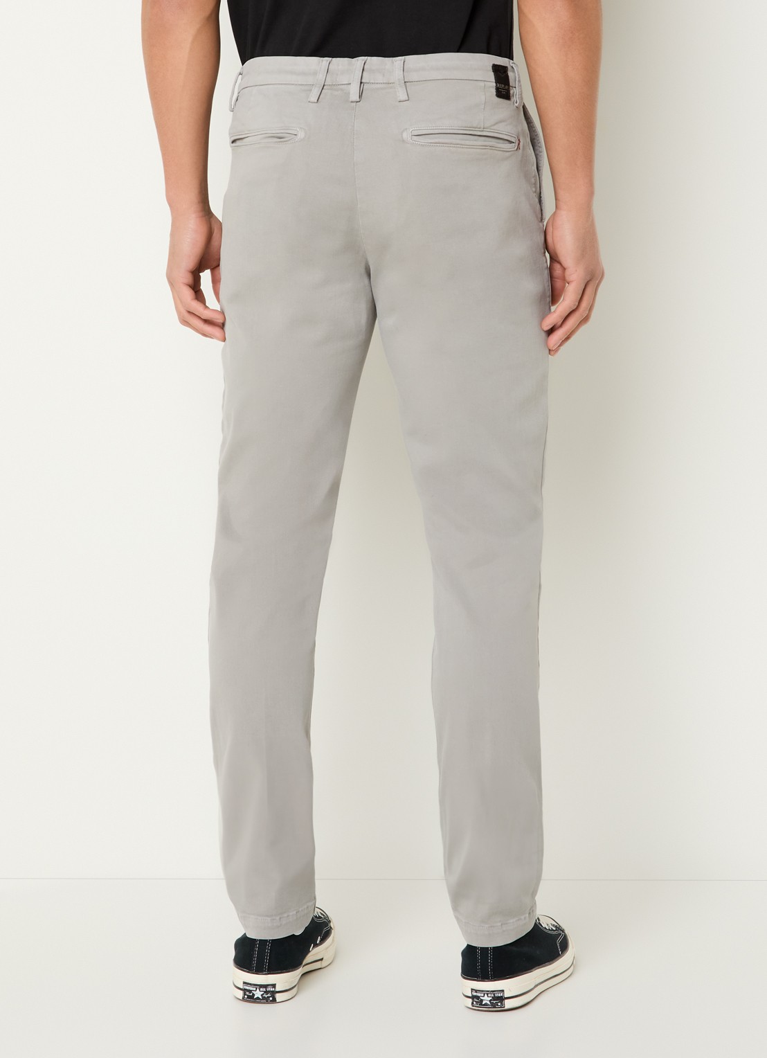 Replay Benni slim fit broek met steekzakken - achterkant lichtgrijs