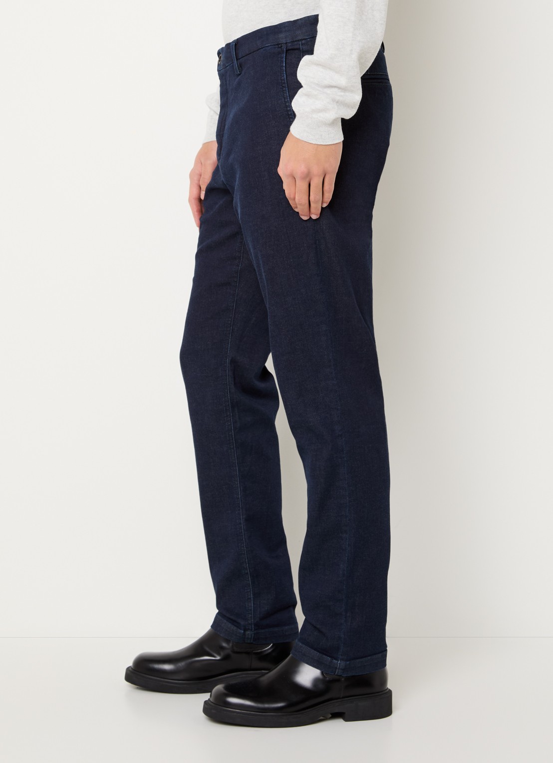 Replay Benni slim fit chino met steekzakken - detail 2 donkerblauw