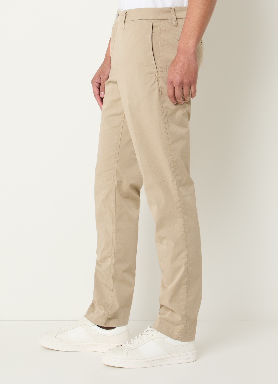 Replay Benni slim fit chino met steekzakken - detail 3 zand