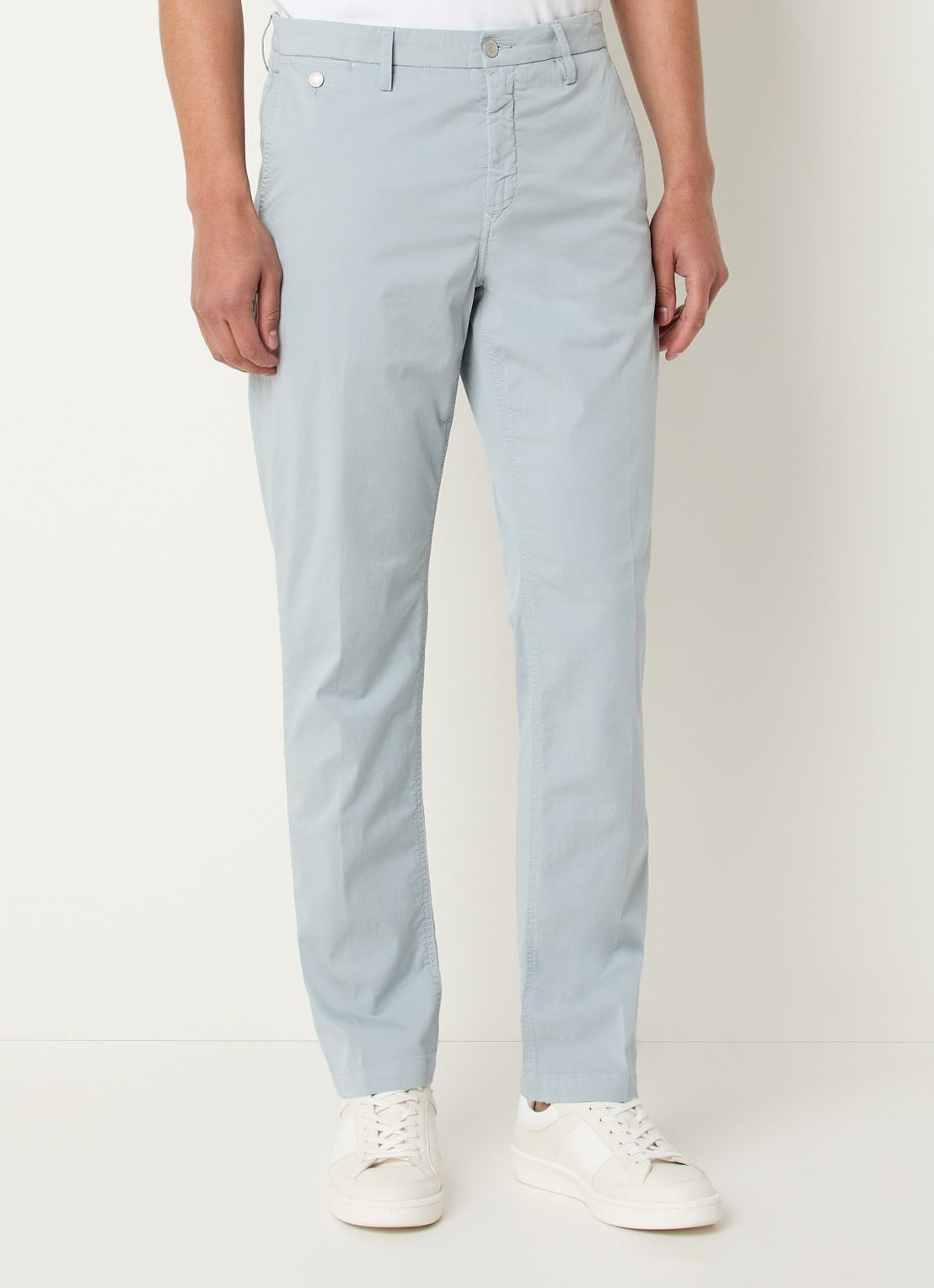 Replay Benni slim fit chino met steekzakken - detail lichtblauw