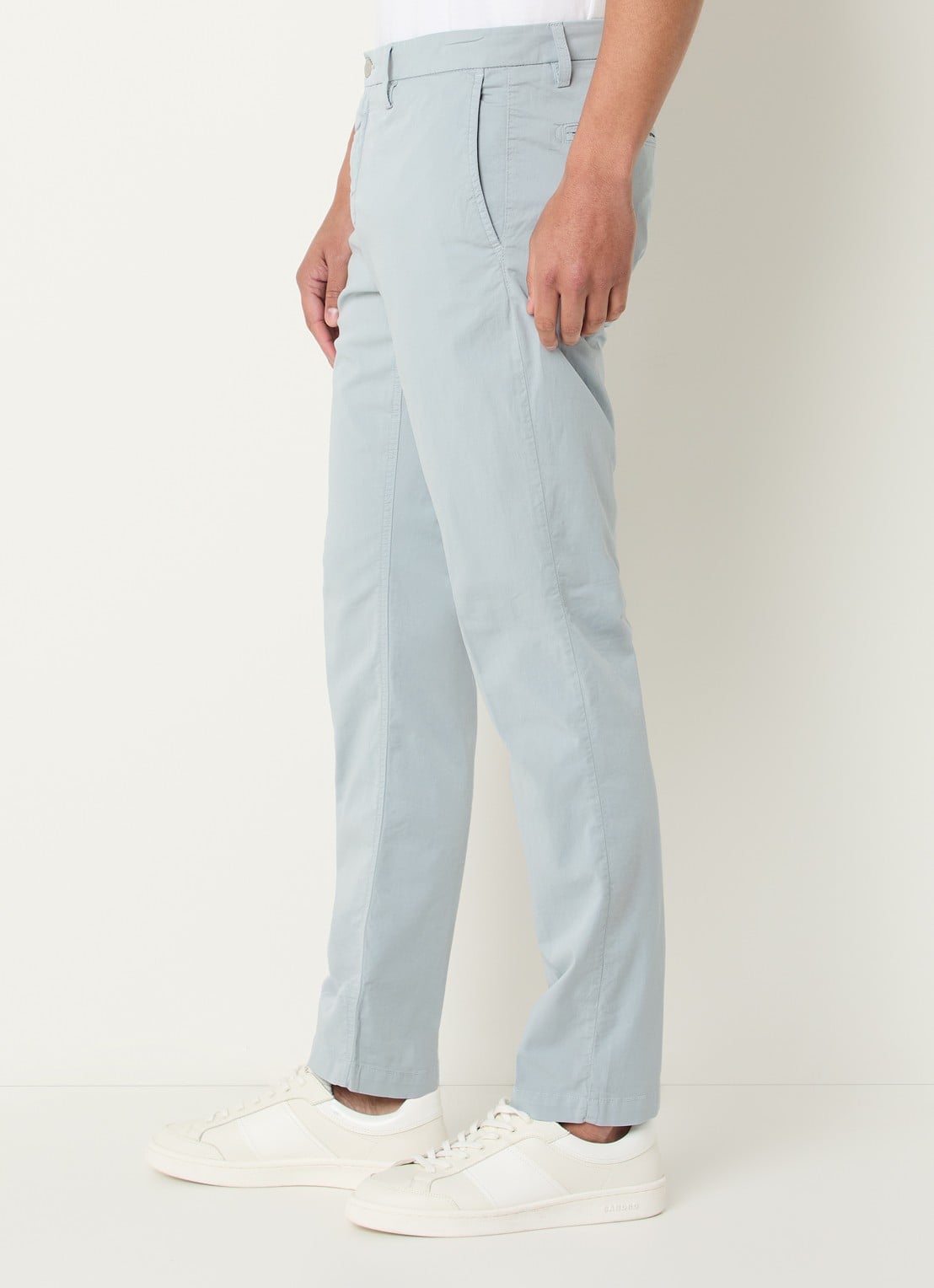 Replay Benni slim fit chino met steekzakken - detail 2 lichtblauw