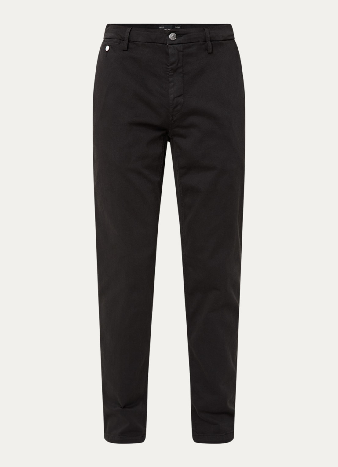 Replay Benni straight fit chino met steekzakken - voorkant 4 zwart