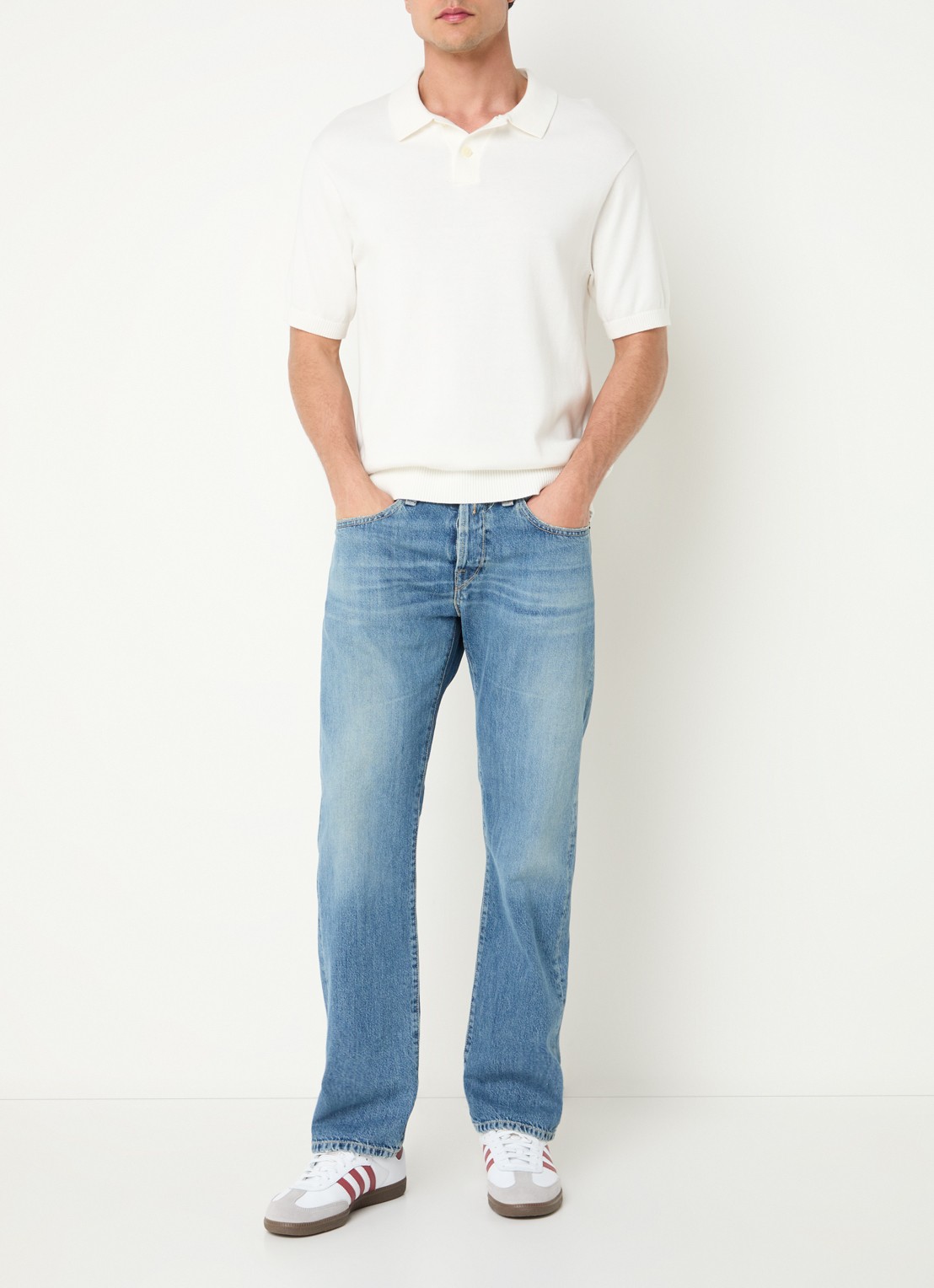 Replay Deryck straight leg jeans met steekzakken - voorkant 5 lichtblauw
