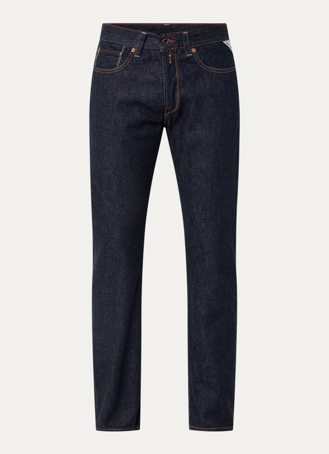 Replay Deryck straight leg jeans met steekzakken - voorkant 7 indigo