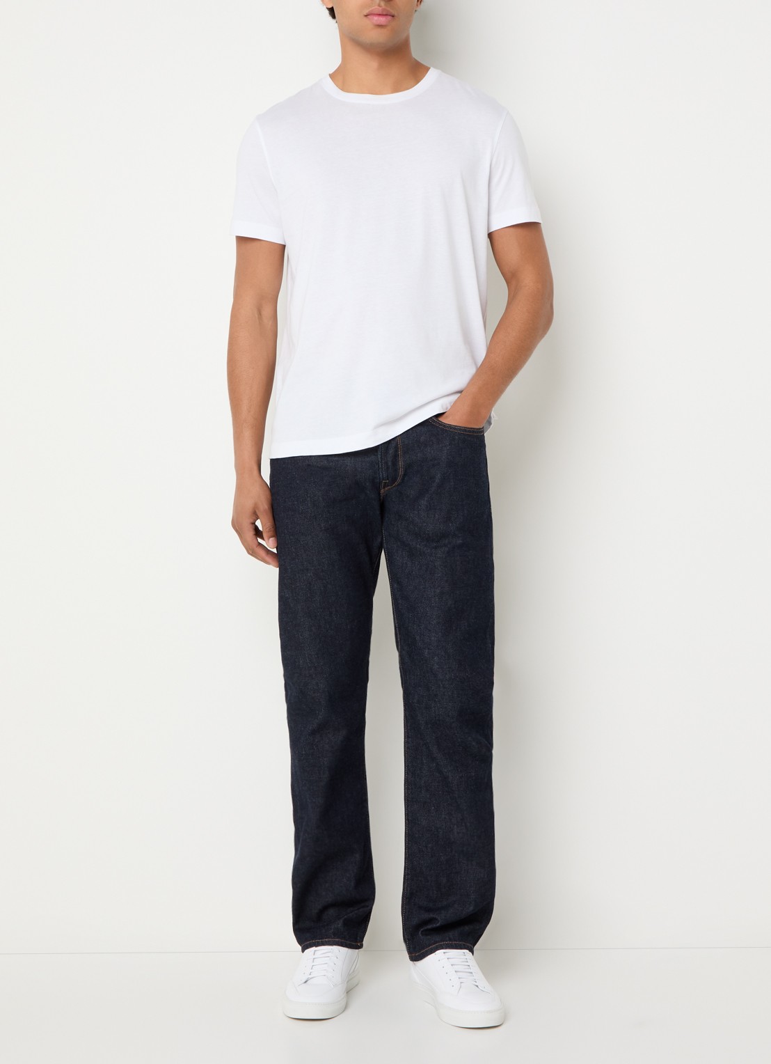 Replay Deryck straight leg jeans met steekzakken - voorkant 8 indigo