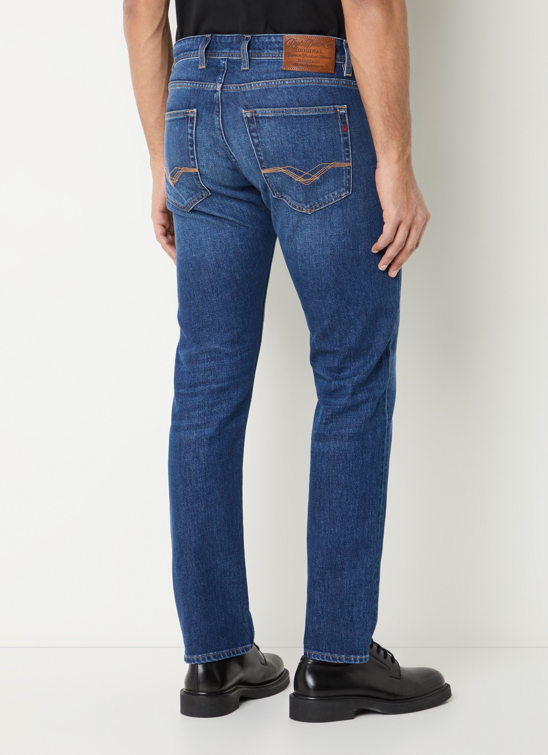 Replay Grover skinny jeans met donkere wassing - achterkant indigo