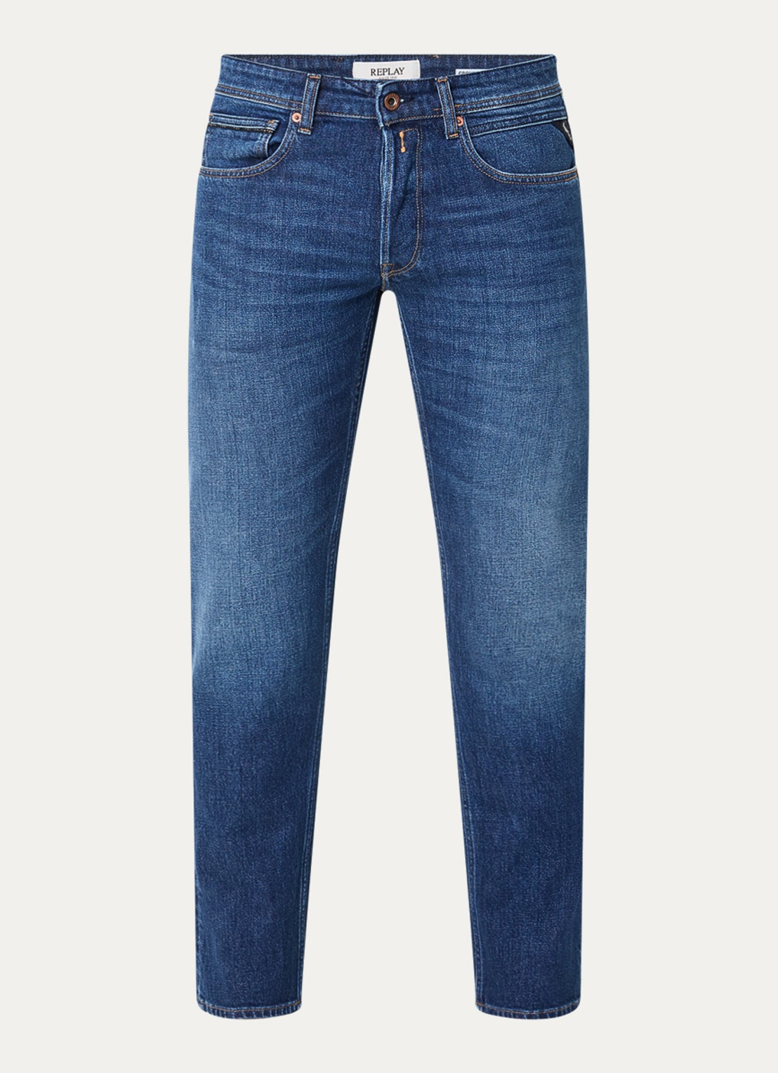 Replay Grover skinny jeans met donkere wassing - voorkant 4 indigo
