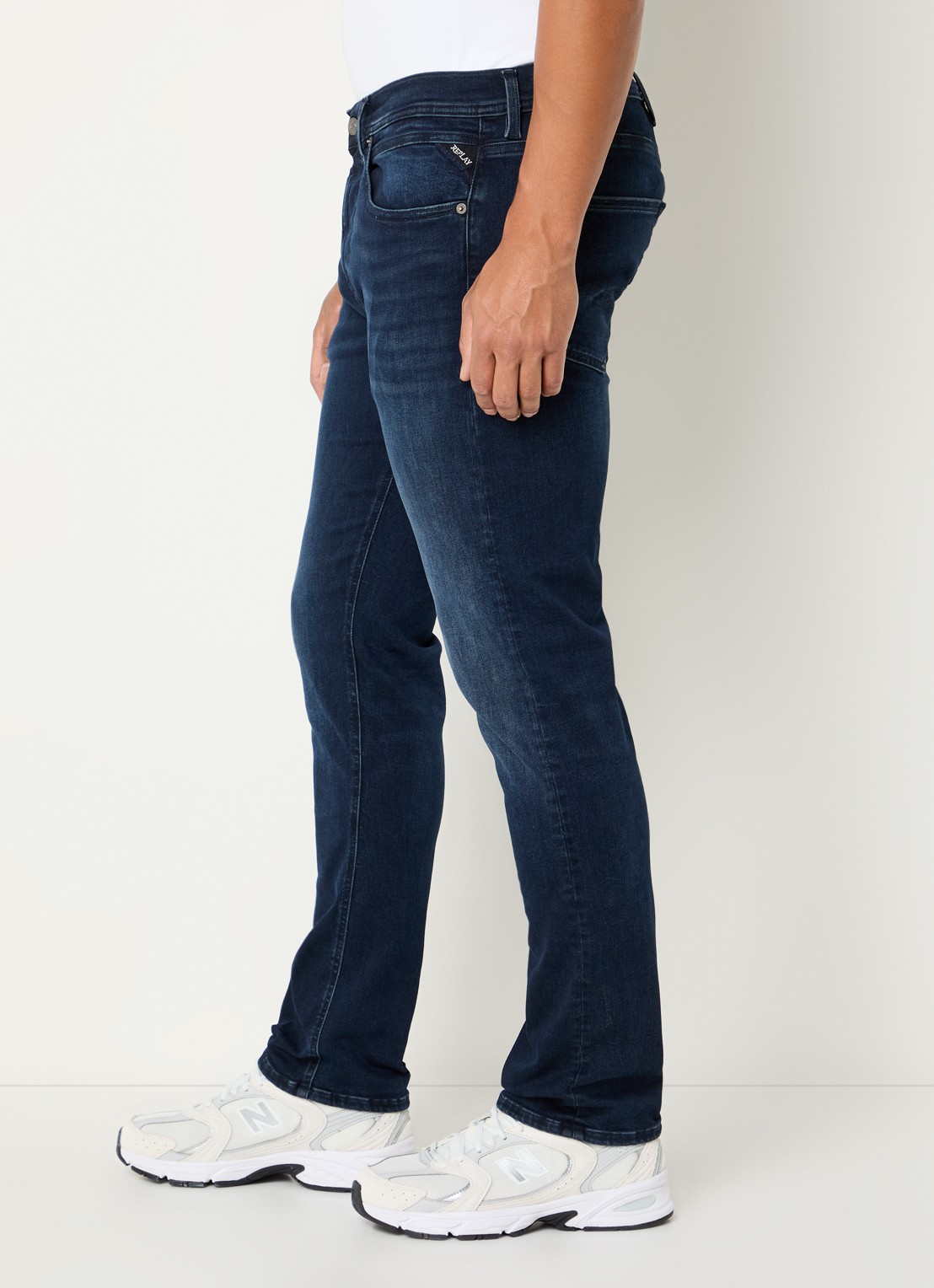 Replay Grover slim fit jeans met medium wassing - detail 2 indigo