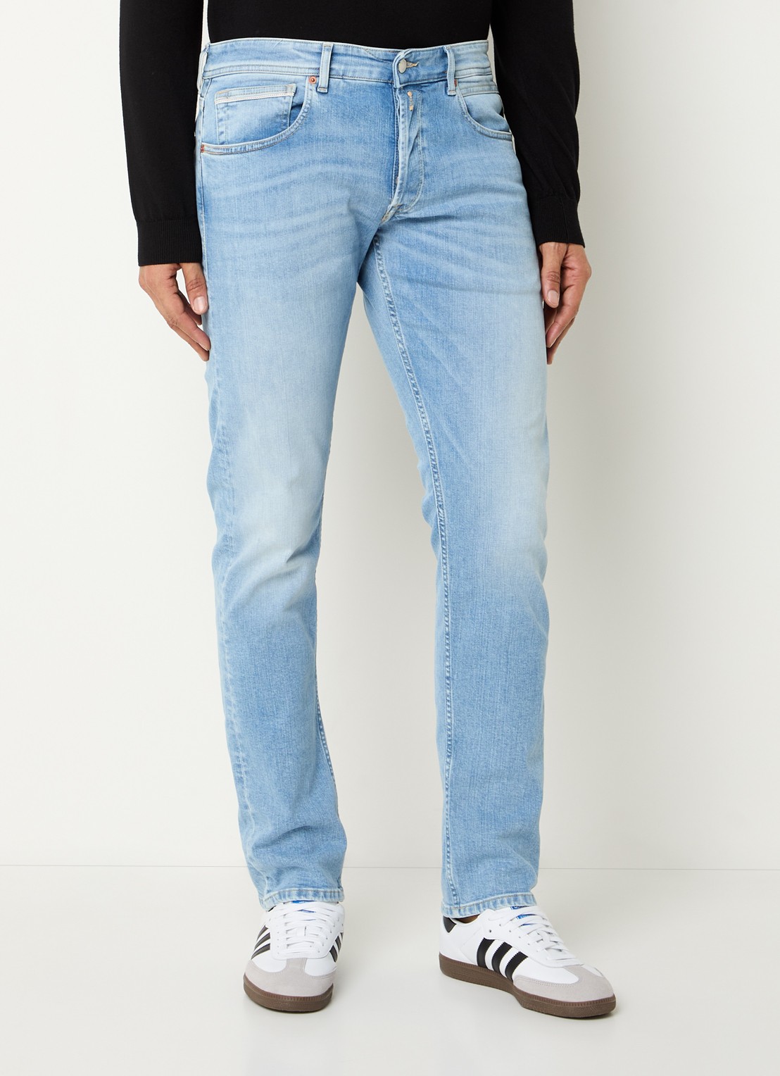 Replay Grover straight leg jeans met medium wassing - detail 4 indigo