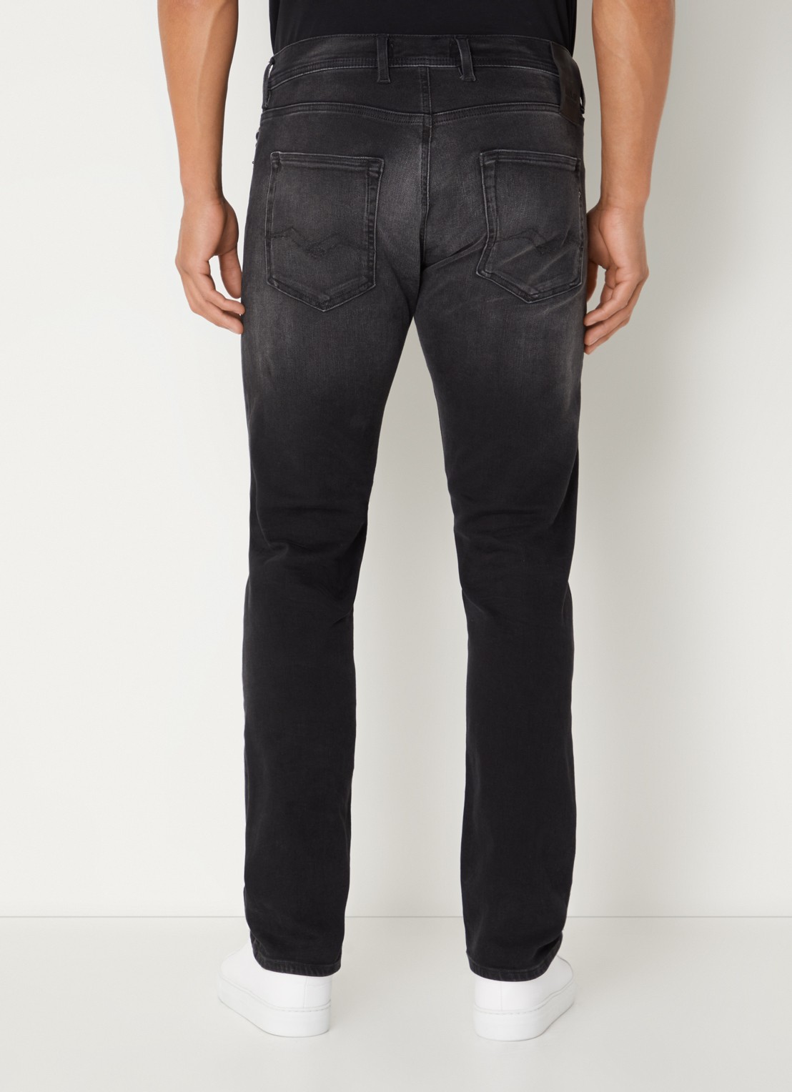 Replay Grover straight leg jeans met steekzakken - achterkant zwart