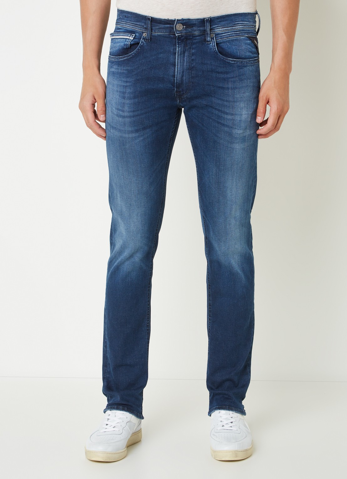 Replay Grover tapered fit jeans met stretch - detail 4 indigo