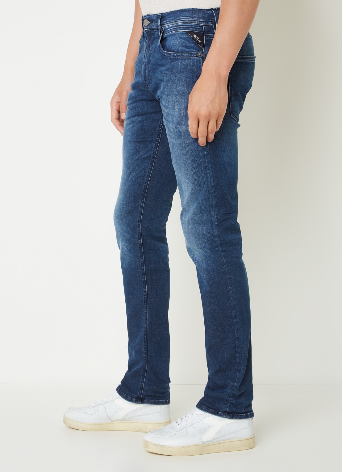 Replay Grover tapered fit jeans met stretch - detail 5 indigo