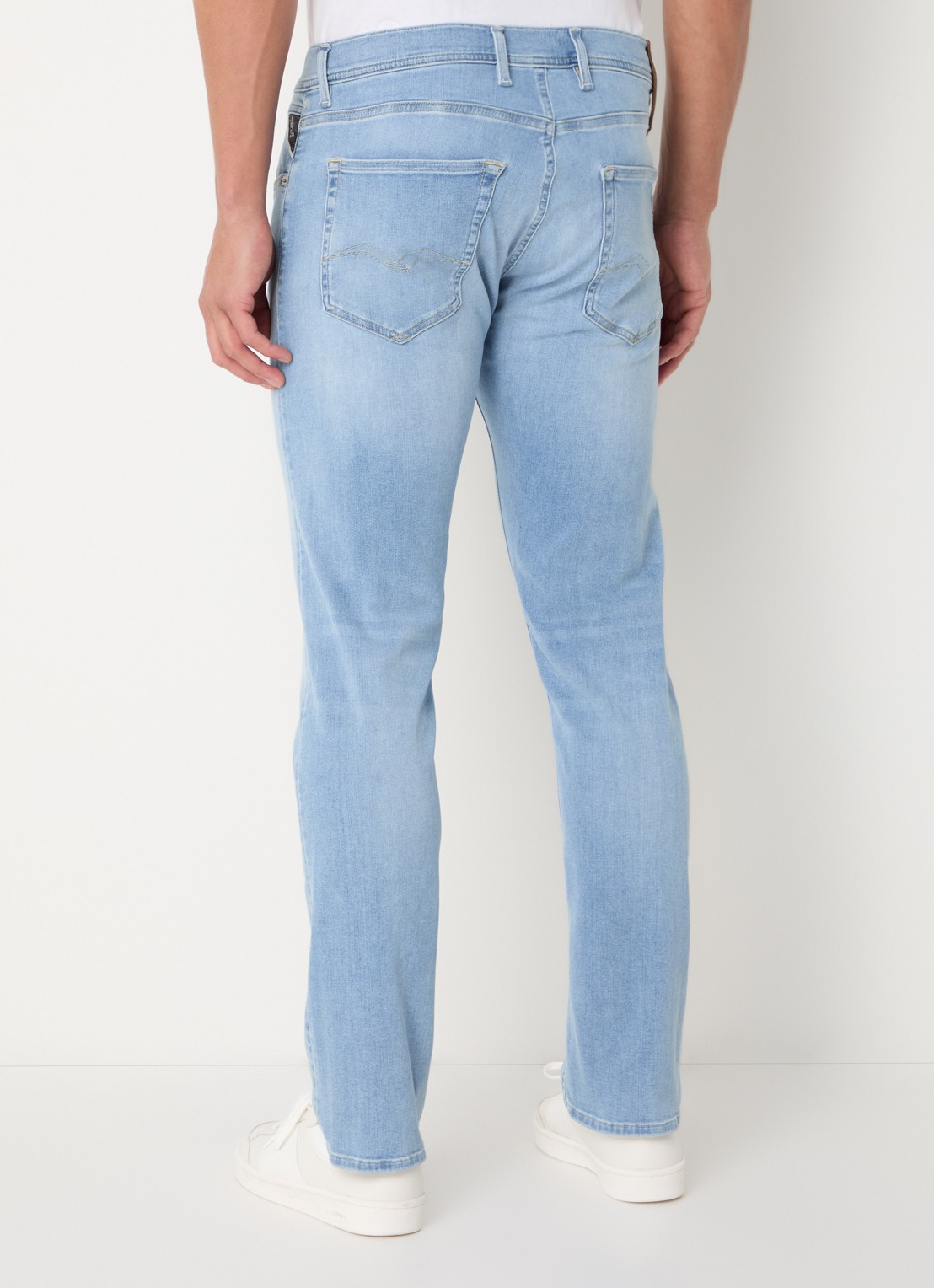 Replay Hyperflex Dust Grover slim fit jeans met lichte wassing - achterkant indigo