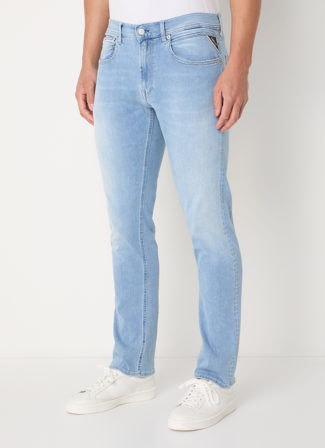 Replay Hyperflex Dust Grover slim fit jeans met lichte wassing - detail 2 indigo