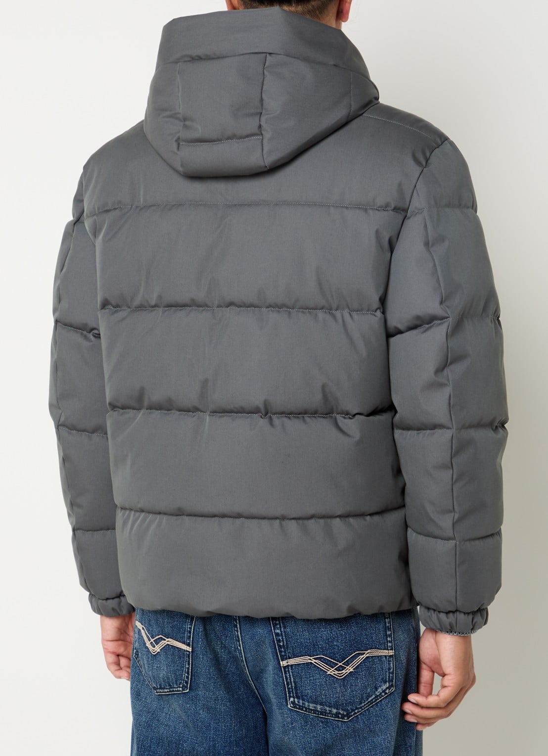 Replay Puffer jack met ritszakken en afneembare capuchon - achterkant antraciet