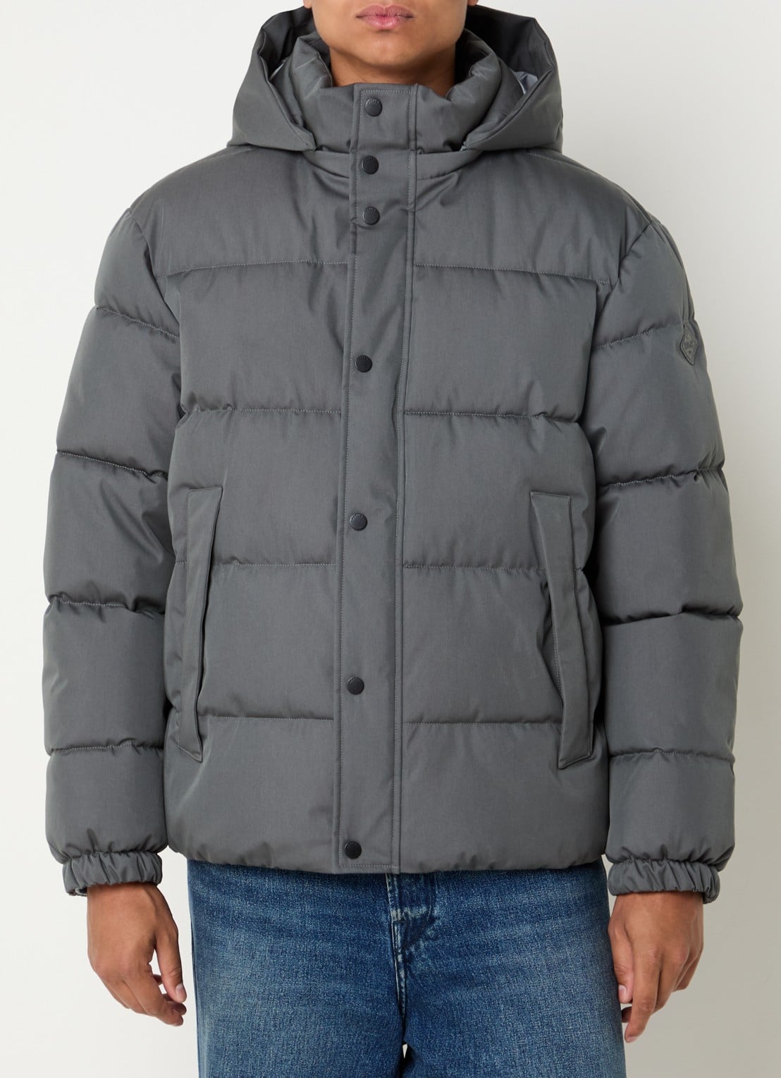 Replay Puffer jack met ritszakken en afneembare capuchon - detail 2 antraciet