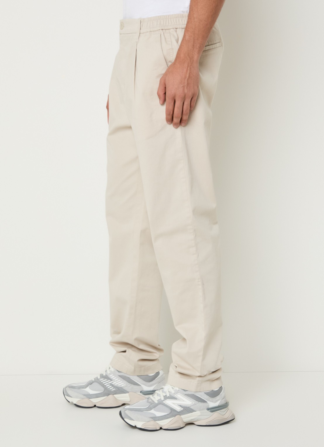 Replay Straight fit chino met steekzakken - detail 4 creme
