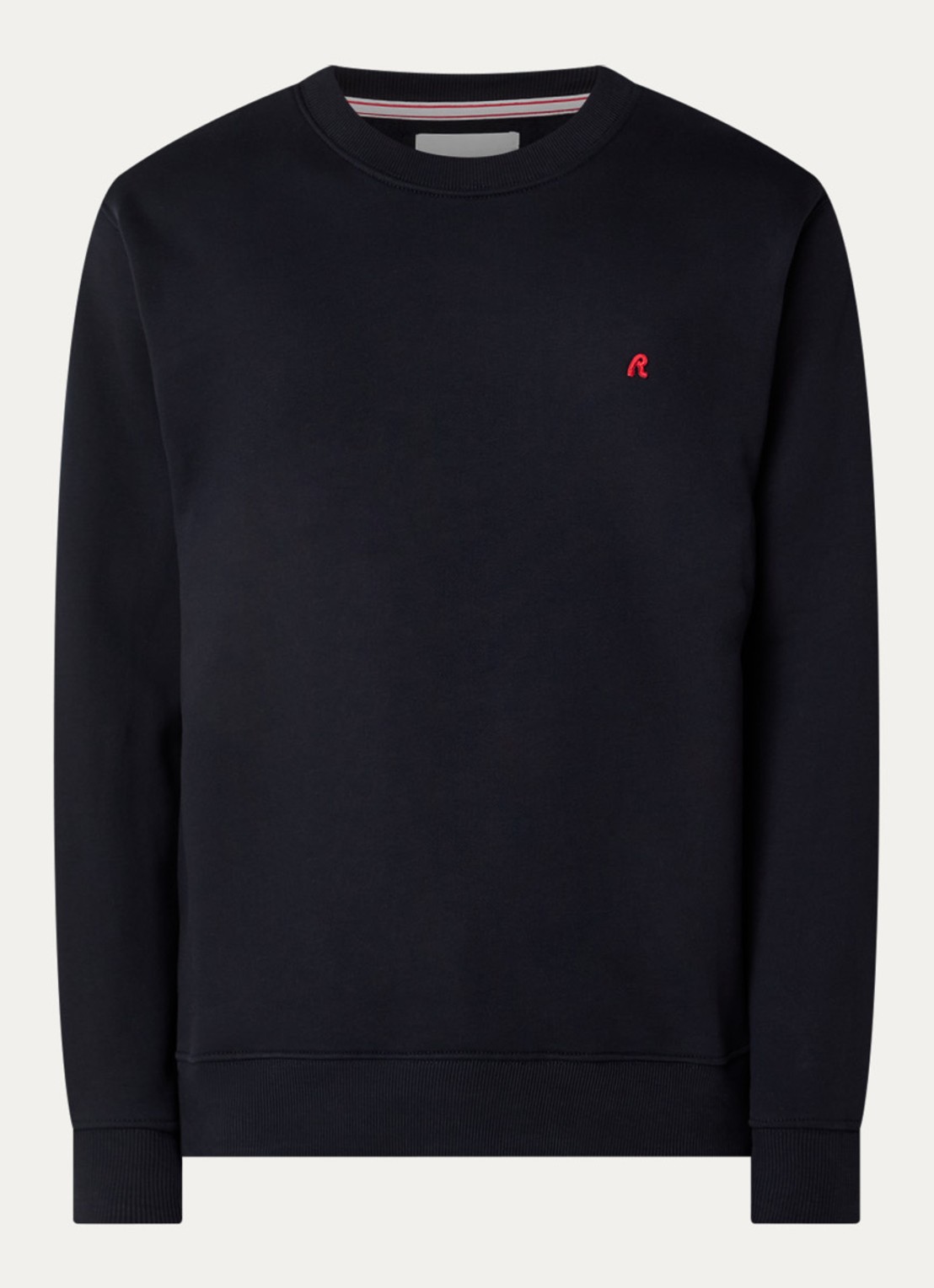 Replay Sweater met logoborduring - voorkant blauw