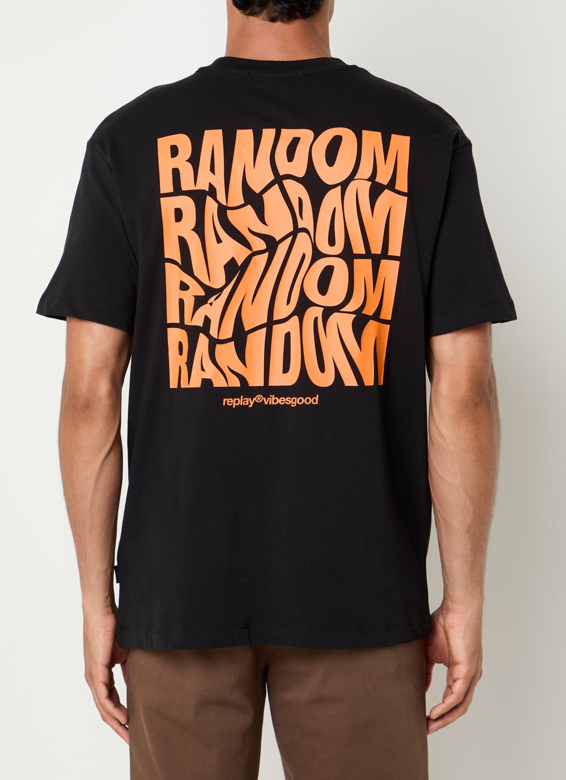 Replay T-shirt met front- en backprint - detail 4 zwart