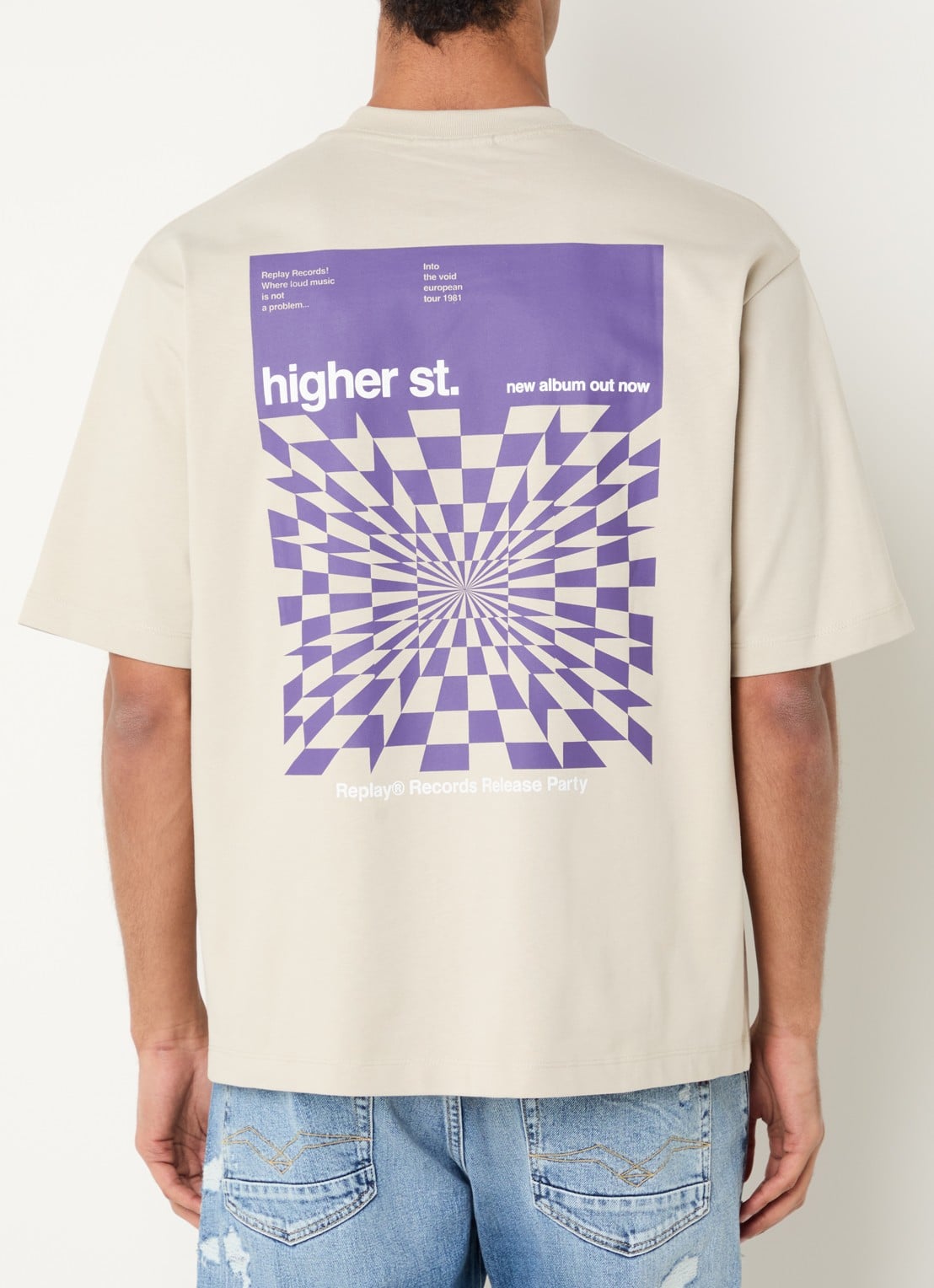 Replay T-shirt met logo en backprint - detail 3 beige