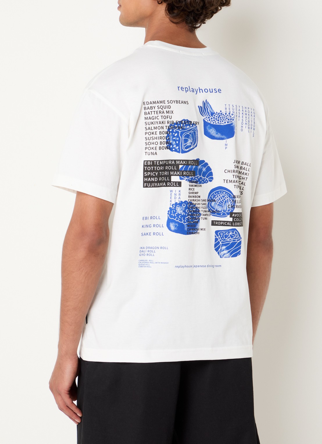 Replay T-shirt met logo- en backprint - detail 4 wit