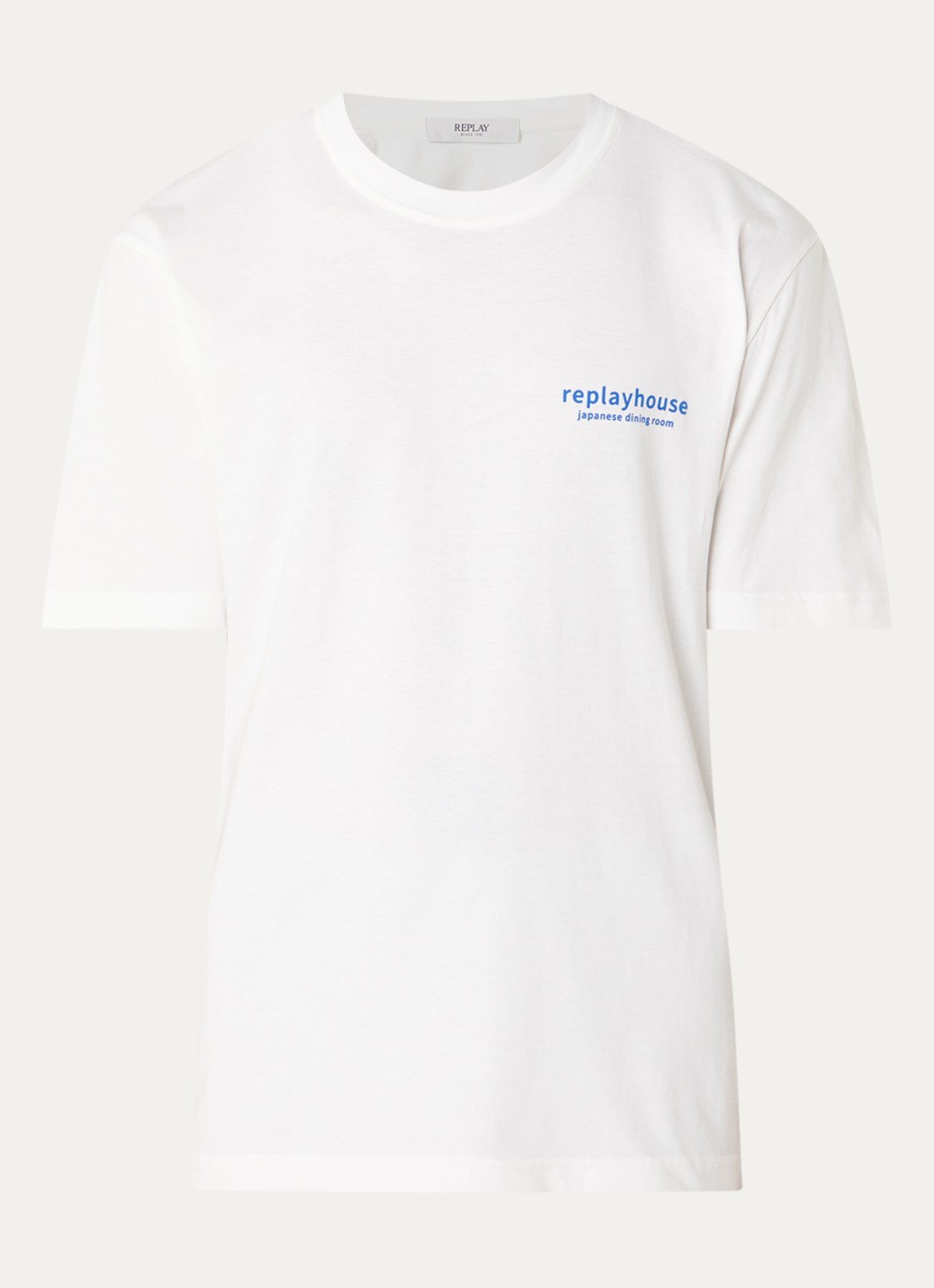 Replay T-shirt met logo- en backprint - voorkant 2 wit