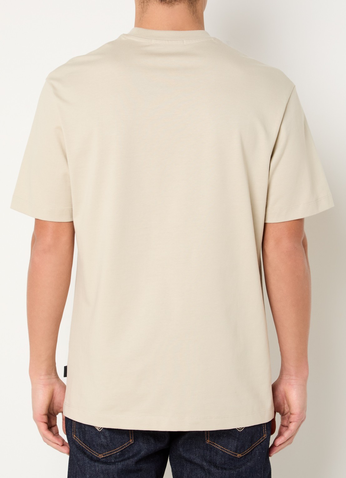 Replay T-shirt met logoborduring - achterkant beige
