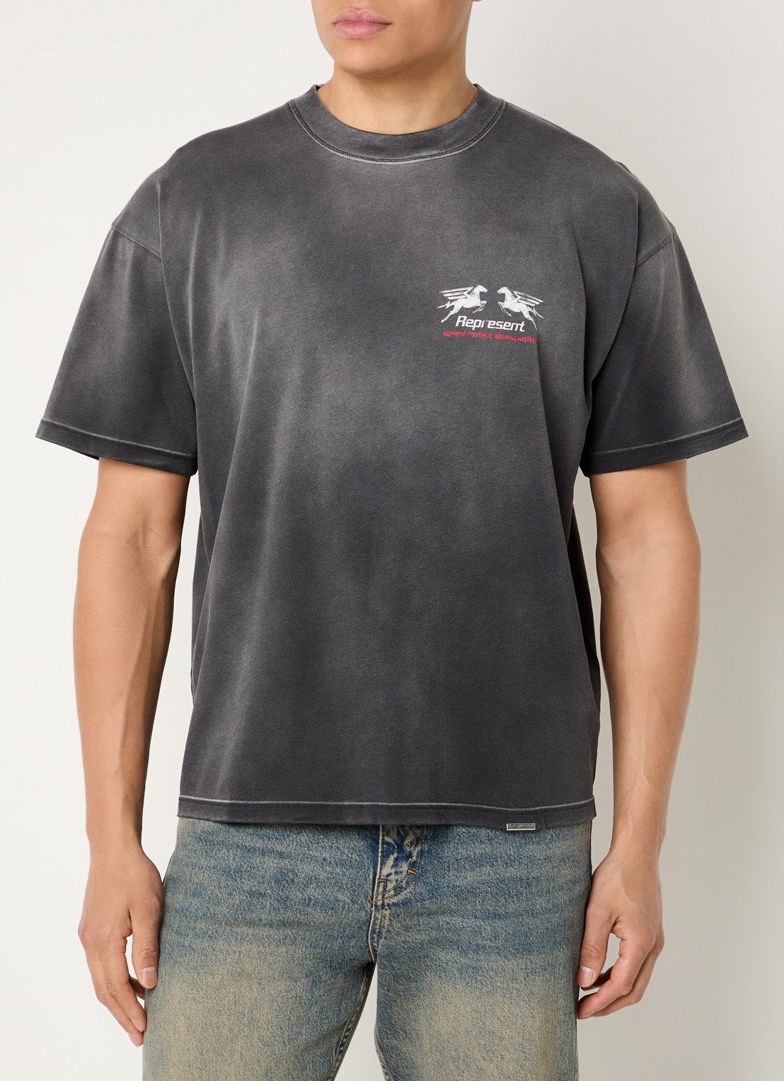 Represent 24 Hour service T-shirt met logo- en backprint - achterkant 4 antraciet