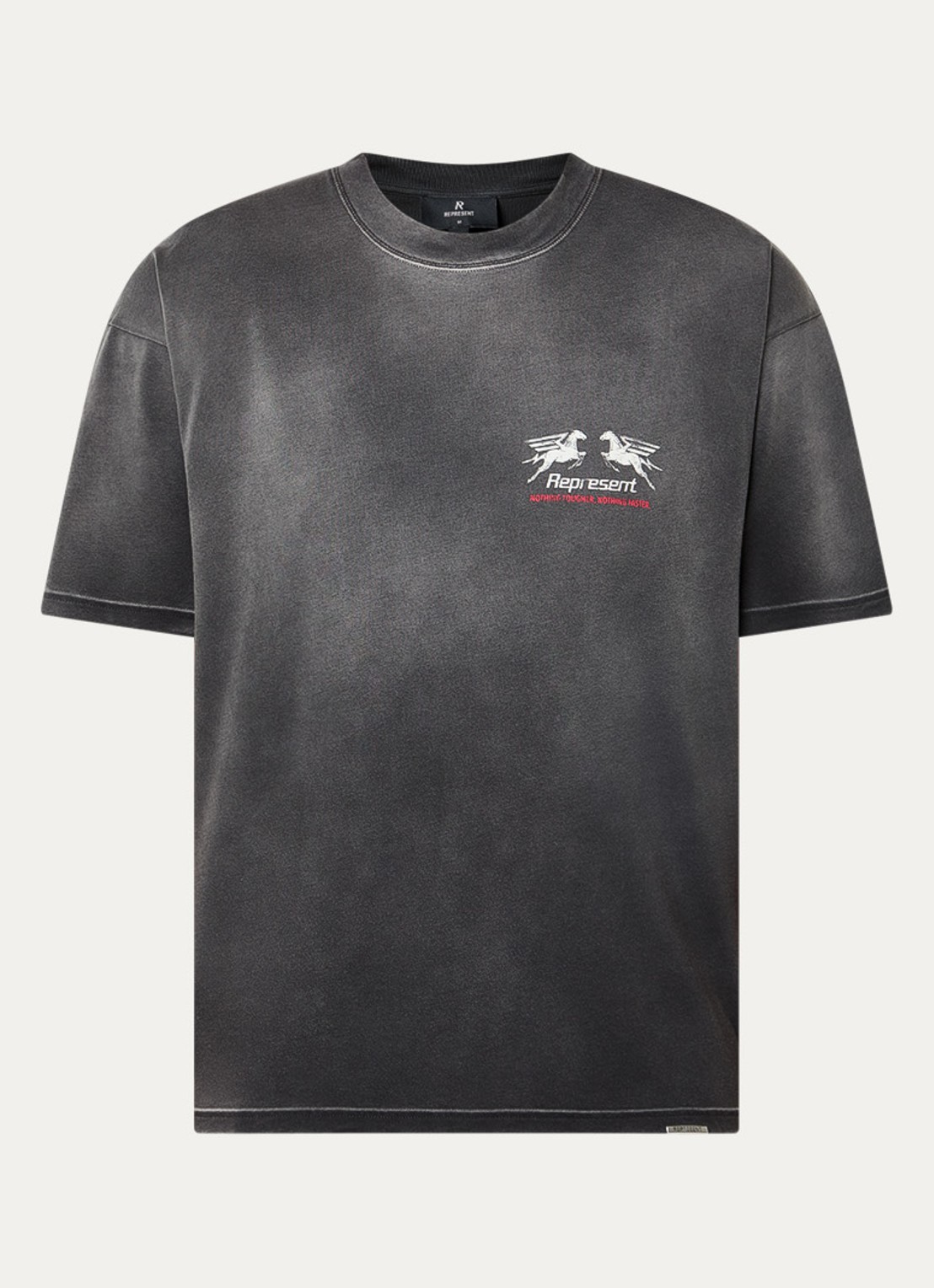 Represent 24 Hour service T-shirt met logo- en backprint - voorkant 2 antraciet
