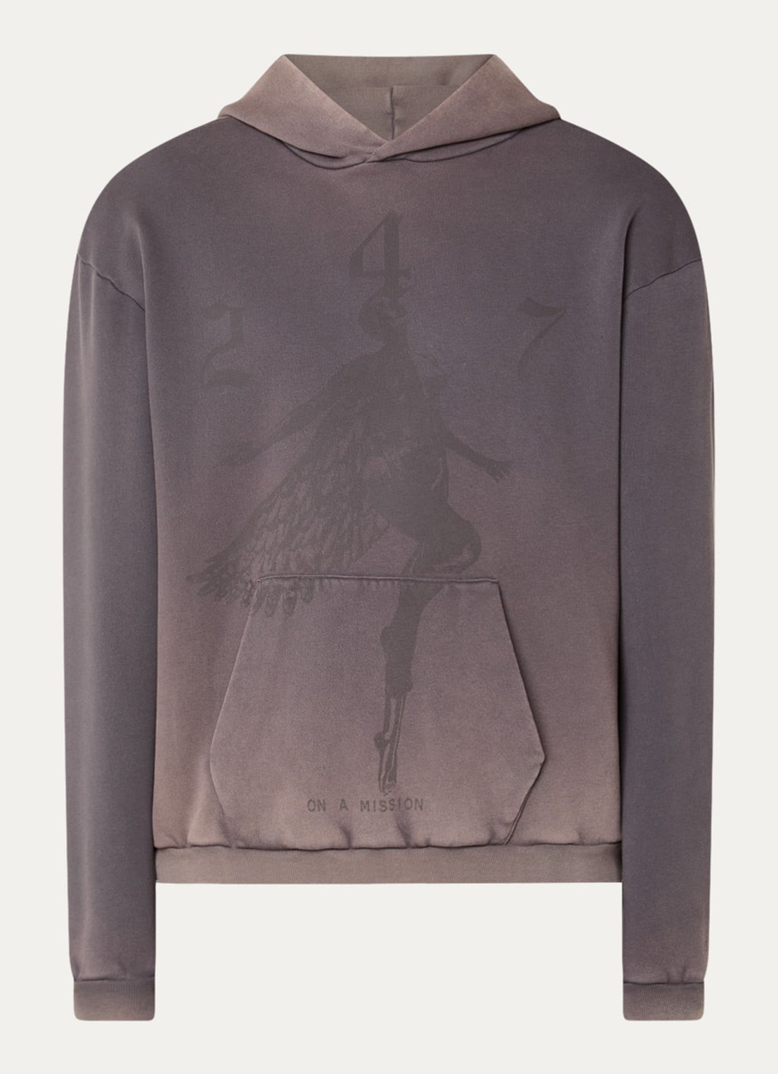Represent 247 Angel hoodie met logoprint - voorkant 3 taupe