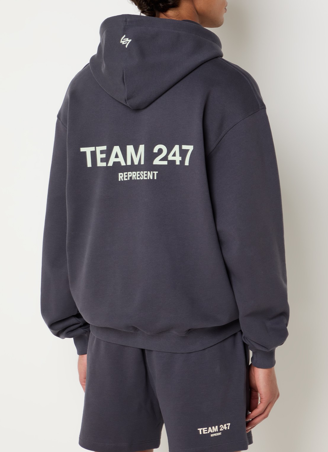 Represent 247 hoodie met logo- en backprint - detail 4 antraciet