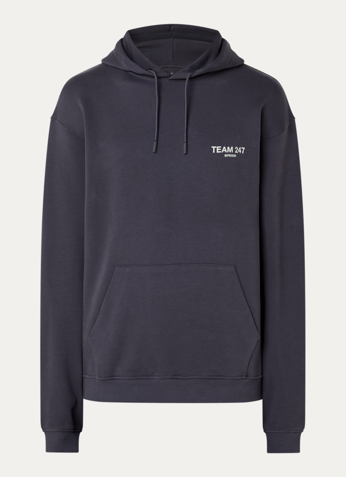 Represent 247 hoodie met logo- en backprint - voorkant 2 antraciet