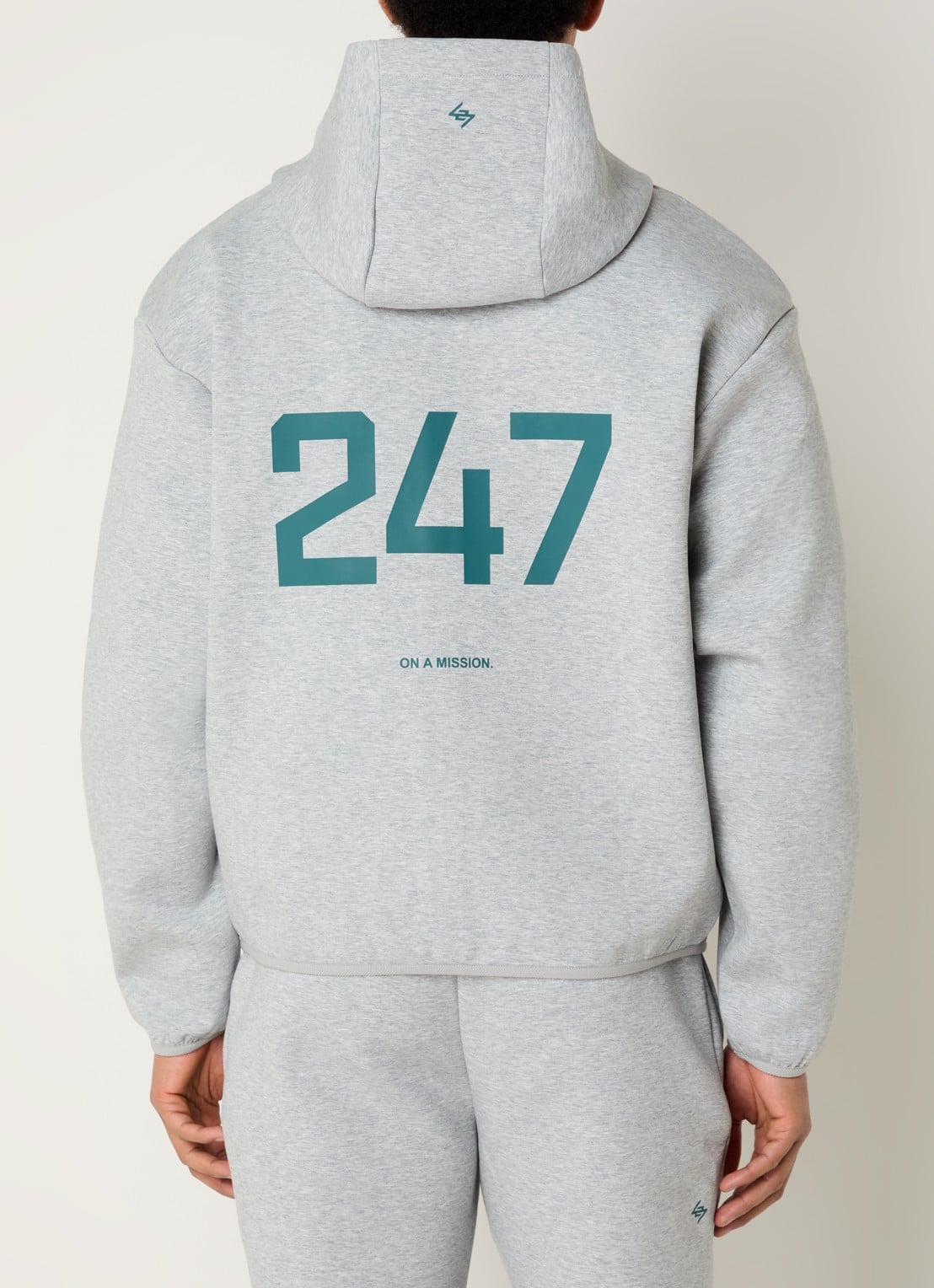 Represent 247 Numbers sweatvest met logo- en backprint - detail 4 grijsmele