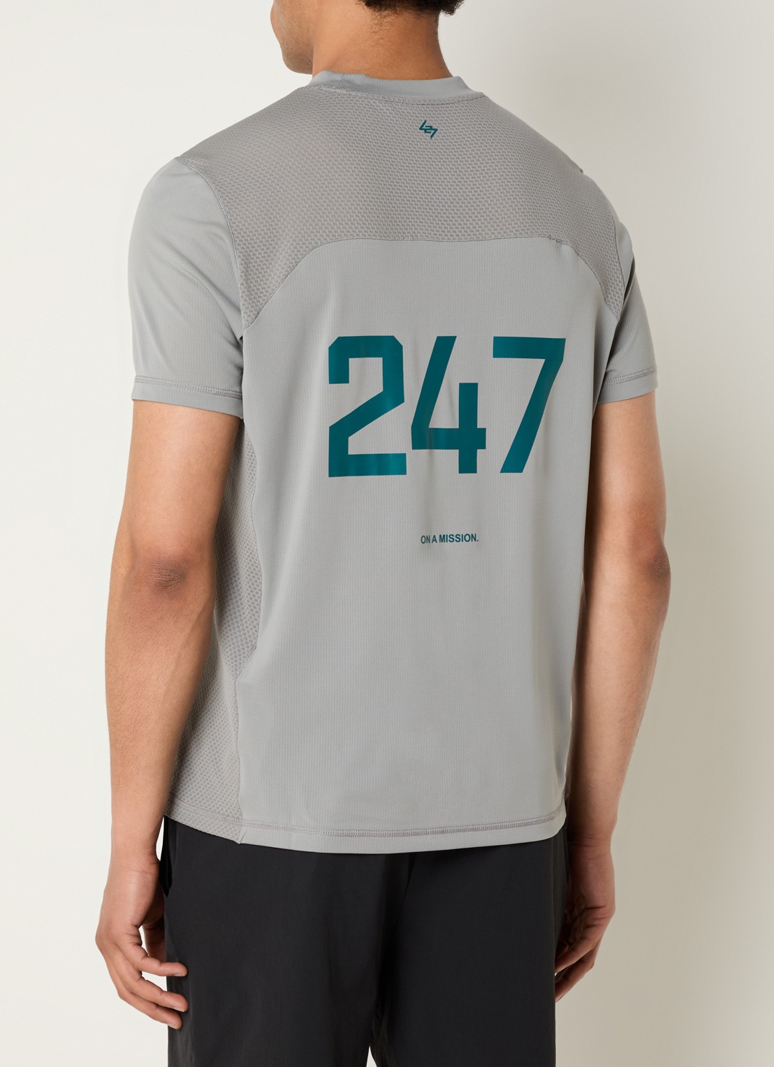 Represent 247 Numbers T-shirt met logo- en backprint - detail 2 grijs