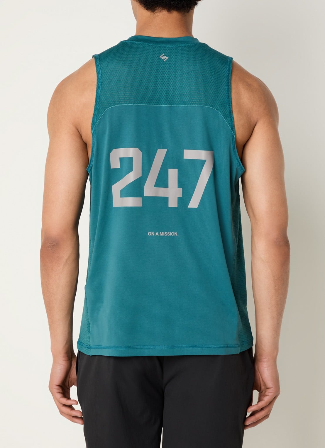 Represent 247 Numbers tanktop met logo- en backprint - detail zeegroen