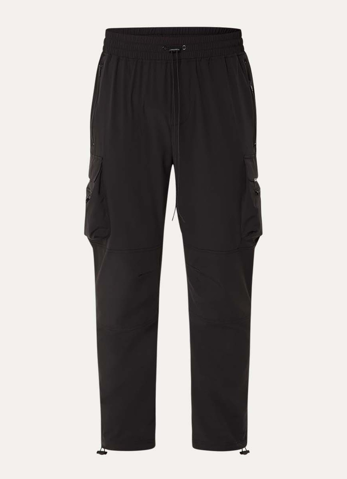Represent 247 tapered fit cargobroek met klepzakken - voorkant 3 zwart