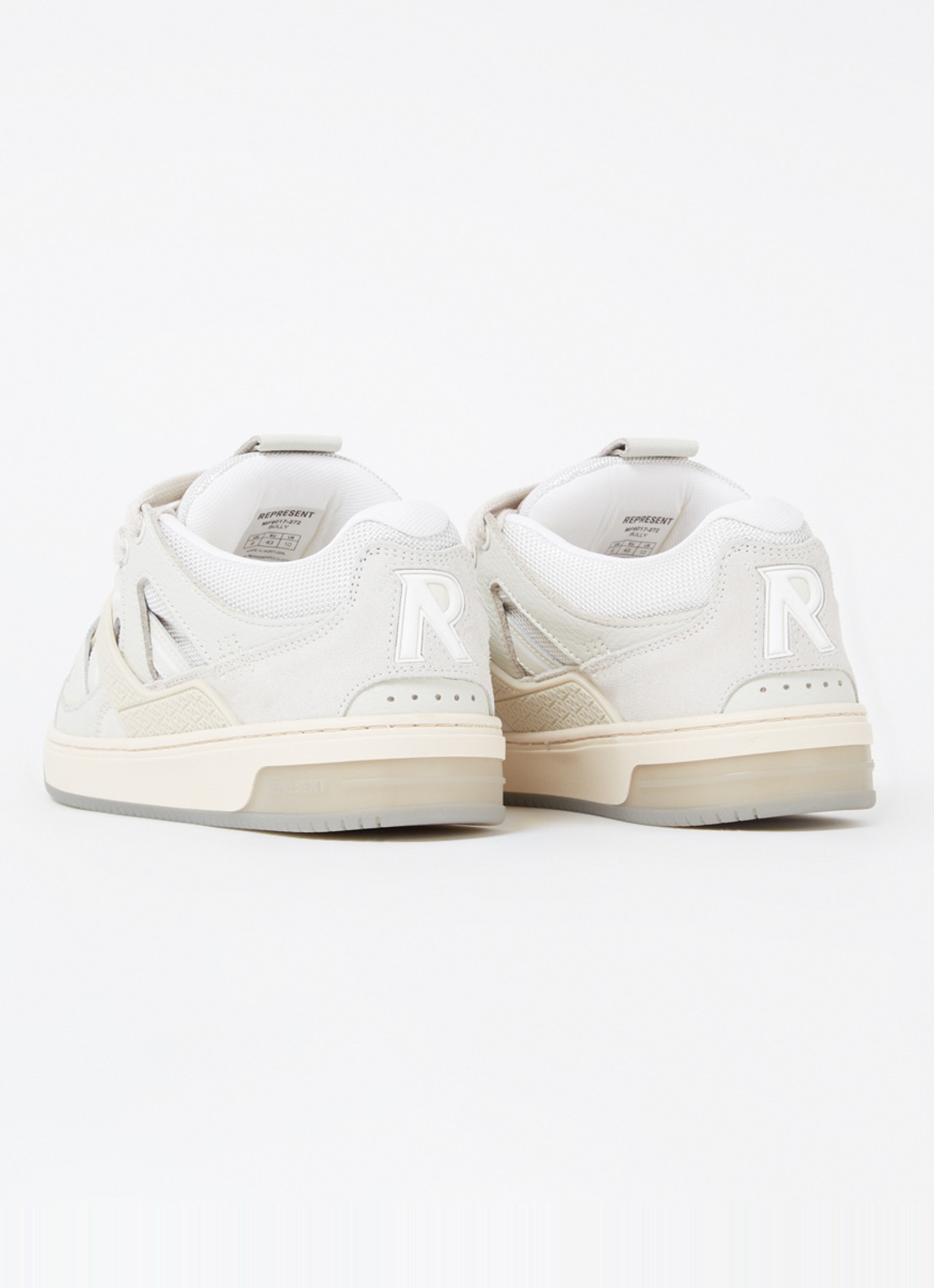 Represent Bully sneaker met suède en leren details - achterkant lichtgrijs